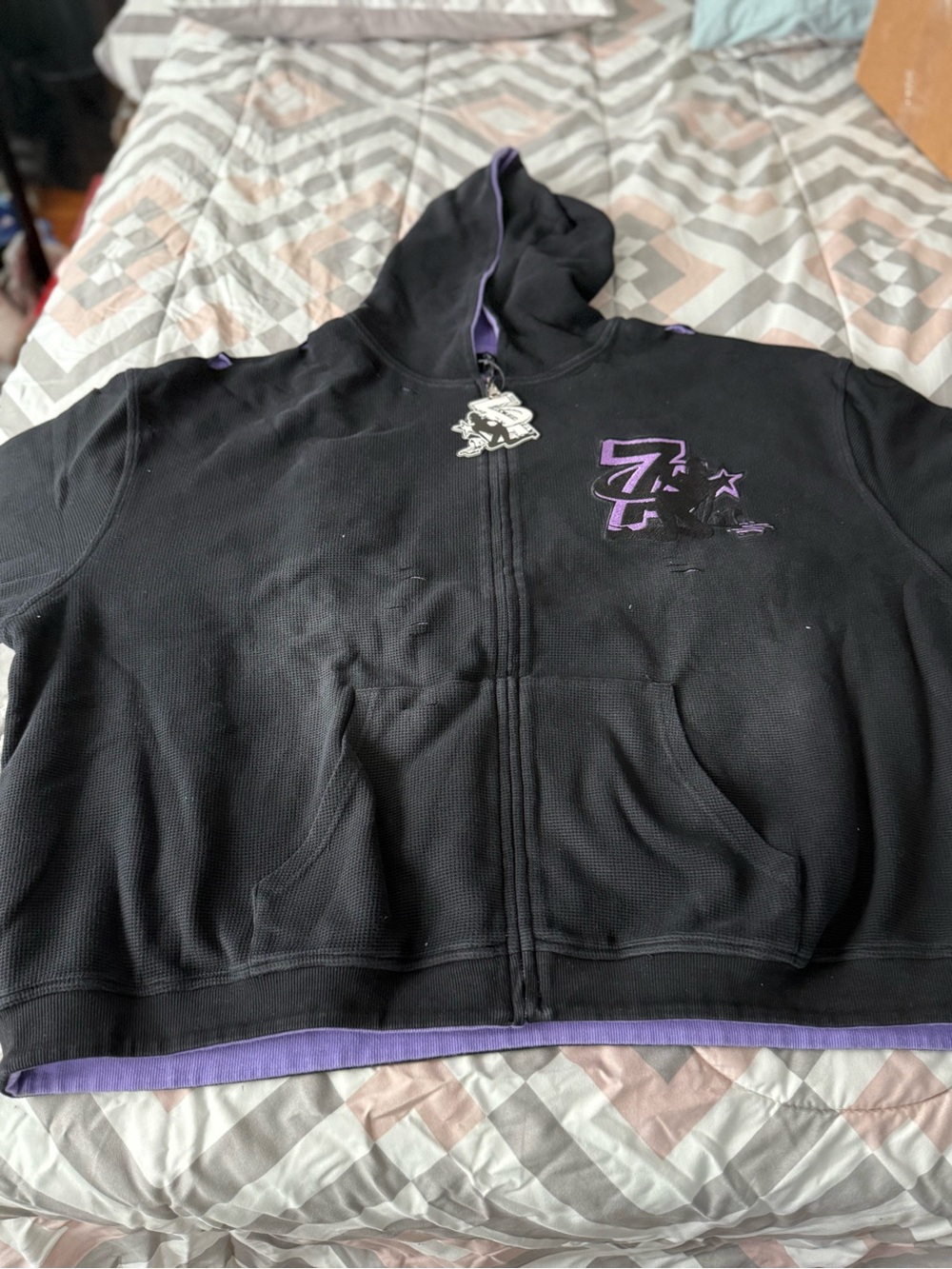 Triple 7 Booby Trap Black Zip Up Hoodie Size 3X